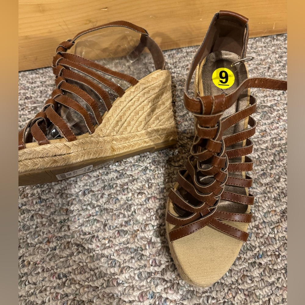 Coconuts Celeste 2 Brown Espadrille wedge size 9